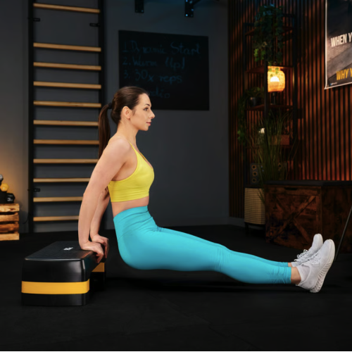 Степ платформа  Trex Sport TX-030AS 3-уровневая черно-желтая - фото №4